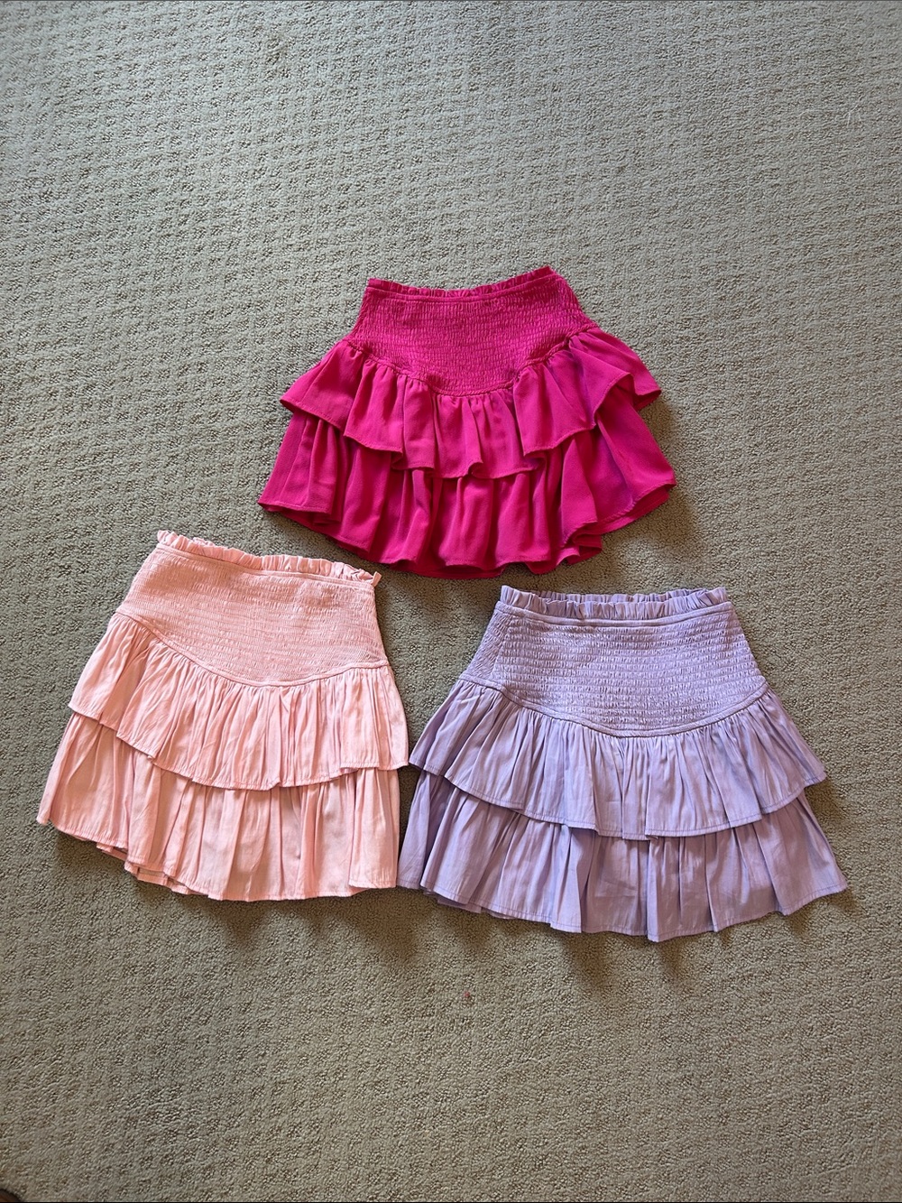 Women’s Tiered Ruffle Skirt - Pink, Light Pink, Lavender